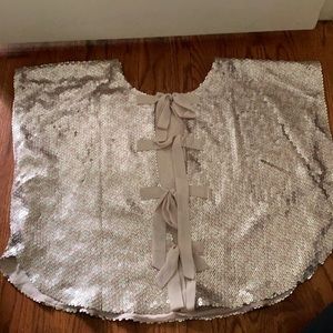 Sequin bib shirt
